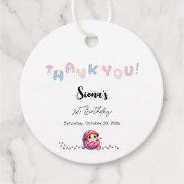 Schattigee kat 1e verjaardag bedankjes labels