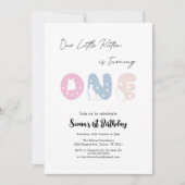 Schattigee kat 1e verjaardag kaart (Voorkant)