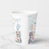 Schattigee kat 1e verjaardag papieren bekers (Rechts)