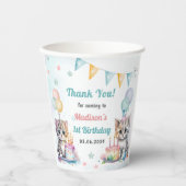 Schattigee kat 1e verjaardag papieren bekers (Voorkant)