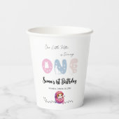 Schattigee kat 1e verjaardag papieren bekers (Achterkant)