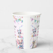 Schattigee kat 1e verjaardag papieren bekers (Rechts)