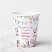 Schattigee kat 1e verjaardag papieren bekers (Voorkant)