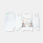 Schattigee kat 1e verjaardagsfeestje bedankdoosjes (Uitgevouwen)