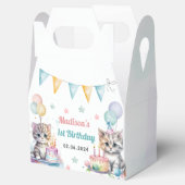 Schattigee kat 1e verjaardagsfeestje bedankdoosjes (Geopend)