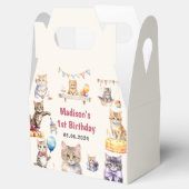 Schattigee kat 1e verjaardagsfeestje bedankdoosjes (Geopend)
