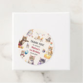 Schattigee kat 1e verjaardagsfeestje bedankjes labels (In situ)