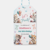 Schattigee kat 1e verjaardagsfeestje cadeaulabel (Achterkant)