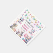 Schattigee kat 1e verjaardagsfeestje servet (Hoek)