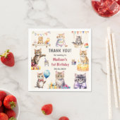 Schattigee kat 1e verjaardagsfeestje servet (Insitu)