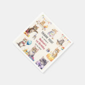 Schattigee kat 1e verjaardagsfeestje servet (Hoek)