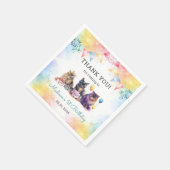 Schattigee kat 1e verjaardagsfeestje servet (Hoek)