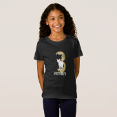 Schattigee kat 3e verjaardag met gouden typografie t-shirt (Voorkant volledig)