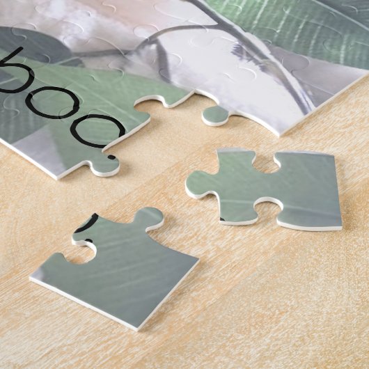 Schattigee kat achter bladeren, aangepaste puzzels (Zijkant)