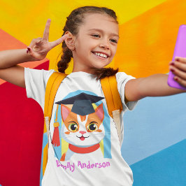 Schattigee Kat Afstuderen Cadeaus voor Kleuterscho T-shirt
