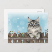 Schattigee kat art kitten grappige dierenkatten feestdagenkaart (Voorkant / Achterkant)