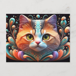 Schattigee kat art kitten grappige dierenkatten feestdagenkaart