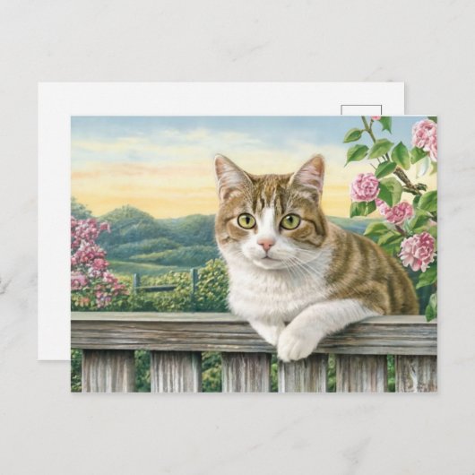 Schattigee kat art kitten grappige dierenkatten feestdagenkaart (Voorkant / Achterkant)