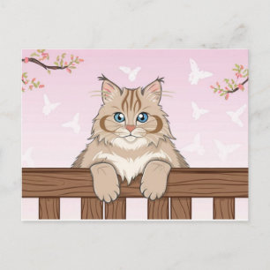 Schattigee kat art kitten grappige dierenkatten feestdagenkaart