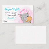 Schattigee Kat Baby shower Roze Luier Raffle Kaart Plaatskaartje (Voorkant / Achterkant)