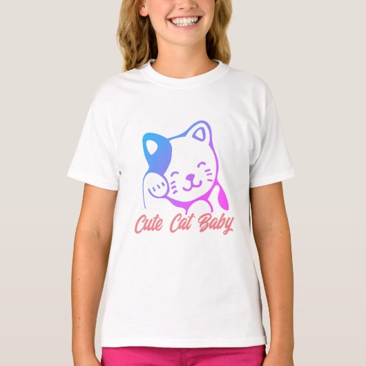 Schattigee kat Baby T-shirt (Voorkant)
