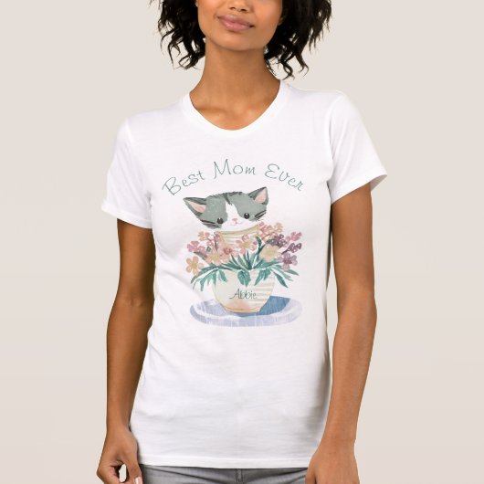 Schattigee kat | Beste Moeder ooit Naam T-shirt (Voorkant)