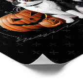 Schattigee kat bij Halloween Party Sticker Poster (Hoek)