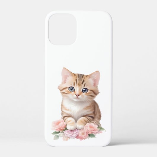 Schattigee kat bloemengrillige katachtige kattenbl Case-Mate iPhone case (Achterkant)