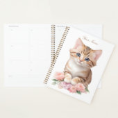 Schattigee kat bloemengrillige katachtige kattenbl planner (Display)