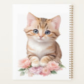 Schattigee kat bloemengrillige katachtige kattenbl planner (Achterkant)