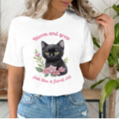 Schattigee kat bloemenontwerp bloeien en groeien t-shirt
