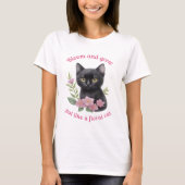 Schattigee kat bloemenontwerp bloeien en groeien t-shirt (Voorkant)