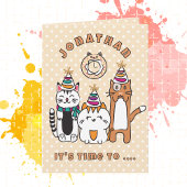 Schattigee Kat Cartoon Grappig Gezegde Verjaardags Kaart