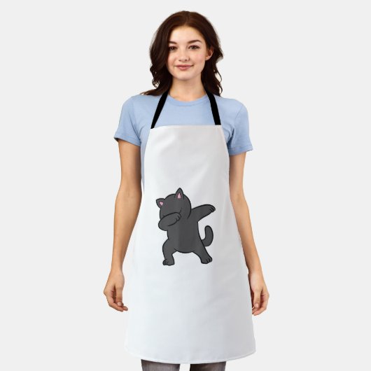 Schattigee kat dabbing cat schort (Gedragen)