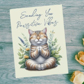 Schattigee kat die positieve vibes aanmoediging ve briefkaart