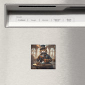 Schattigee kat die thee heeft magneet (Insitu (Vaatwasser))