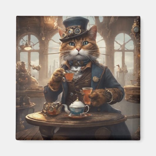 Schattigee kat die thee heeft magneet (Voorkant)