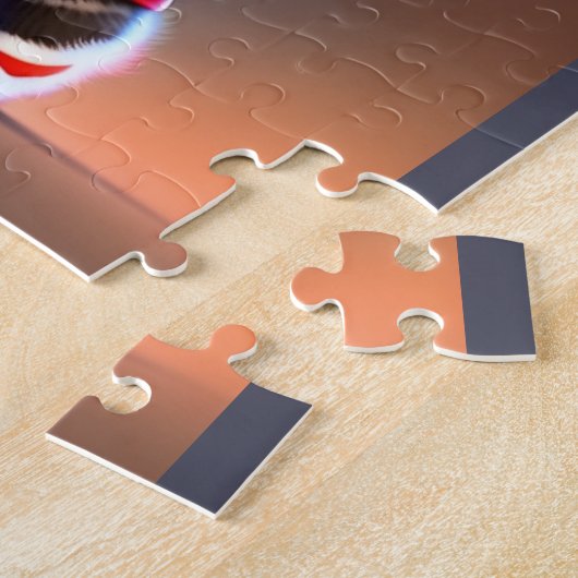 Schattigee kat die voetbal speelt legpuzzel (Zijkant)