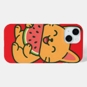 Schattigee kat die watermeloen eet - Kawaii iPhone Case-Mate iPhone Case (Achterkant (horizontaal))
