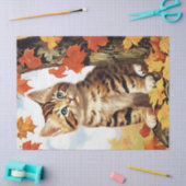 Schattigee Kat Dier Herfst Decoupage Tissuepapier (Craft)
