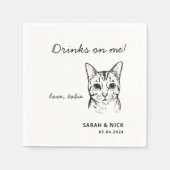 Schattigee kat Drink op me bruiloft Servet (Voorkant)