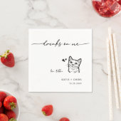 Schattigee Kat Drink op mij Minimalistische Katten Servet (Insitu)