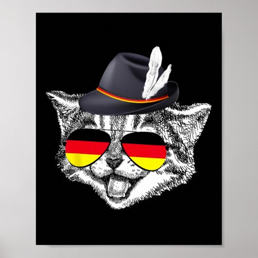 Schattigee kat Duitse vlag Pride Duitsland Festiva Poster (Voorkant)