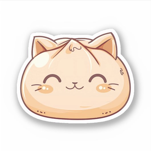Schattigee kat Dumpling Sticker (Voorkant)