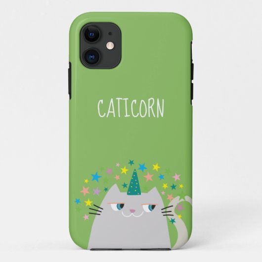 Schattigee Kat Eenhoorn Monogram Case-Mate iPhone Case (Achterkant)