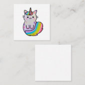 Schattigee kat eenhoorn regenboog informatiekaartje (Voorkant / Achterkant)
