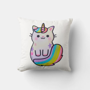 Schattigee kat eenhoorn regenboog kussen
