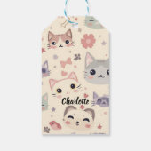 Schattigee Kat eenvoudige huisdier kitten Patroon  Cadeaulabel (Achterkant)