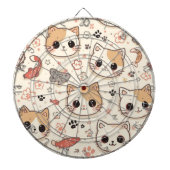 Schattigee Kat eenvoudige huisdier kitten Patroon  Dartbord (Voorkant)