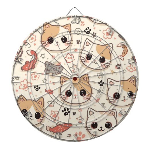 Schattigee Kat eenvoudige huisdier kitten Patroon Dartbord (Voorkant)